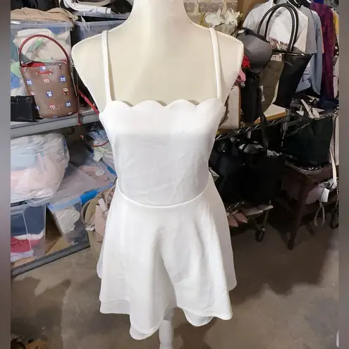 Speechless  white short dress lotus front design 🪷 sexy back sleeveless NWT