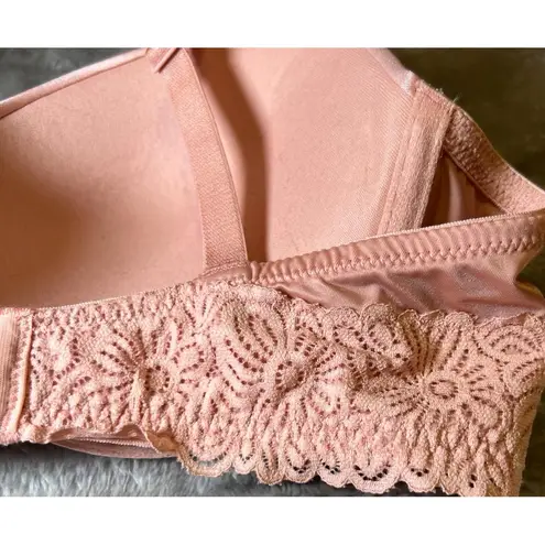 Auden Bra Womens 36B Peach/Pink The Daydream Padded Lace Adjustable Straps Pink Size undefined