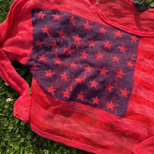 VTG Cropped Dolman Star Sweater Red Size M