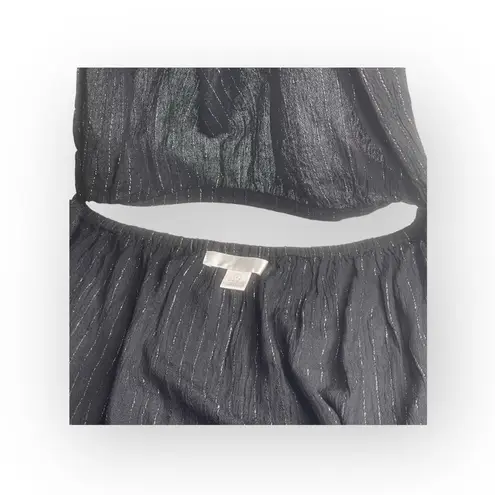 Tori Praver Swimwear š’€Bri Midi Metallic Lurex Thread Wrap Skirt š’€Black š’€Small