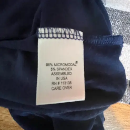 Leo & Nicole Navy Blue Cowl Neck Long Sleeve Top Knit Shirt Soft Comfy Casual Size L