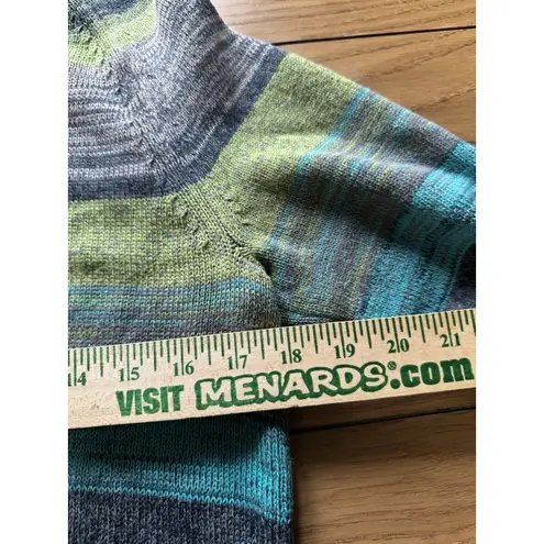 Eddie Bauer  Women Size Medium Full Zip Cardigan Sweater Stretch Stripe Classic‎