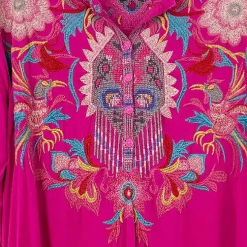 Johnny Was Biya Atterholt extremely heavily embroidered button-down blouse RARE