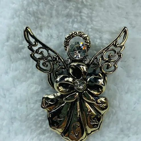 Religion Angel Pin Brooch Silver Gold Color Christian Church Halo Wings Guardian
