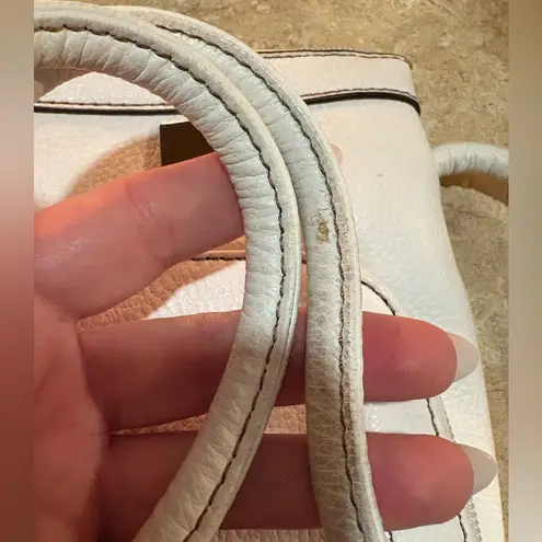 Tignanello White with Gold Signature lining Crossbody Bag with built in wallet.