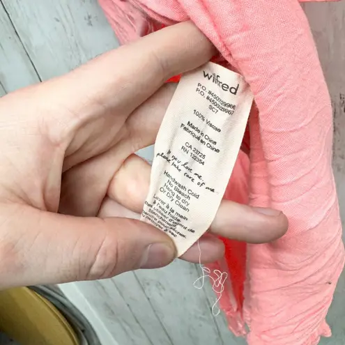 Wilfred Blouse Women Size Small Peach Scoop Neck Short Sleeve Side Slit Tunic Pink