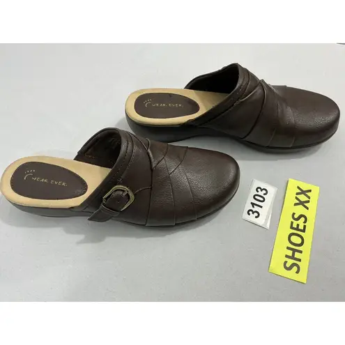 Womans Wear Ever Naria Size 8.5 M Brown Slip On Wedge Mules NWOT