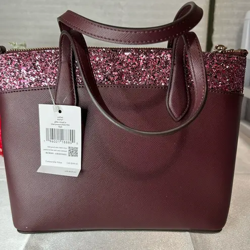 Kate Spade NWT  burgundy glitter crossbody bag
