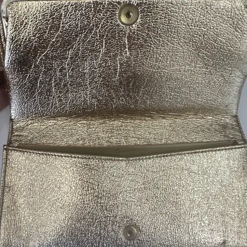 BARONET VINTAGE GOLD FOIL KISS LOCK WALLET CLUTCH