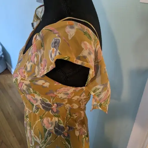 Dee Elly Yellow Floral Dress