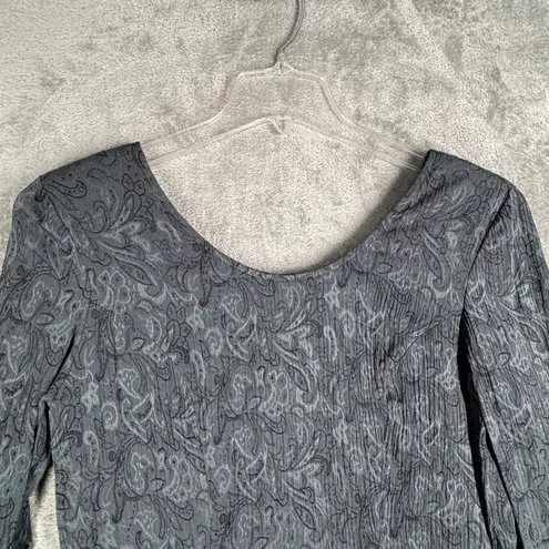 All that jazz Dress Womens 9/10 Gray Paisley Long Sleeve Layered Hem 90s Retro