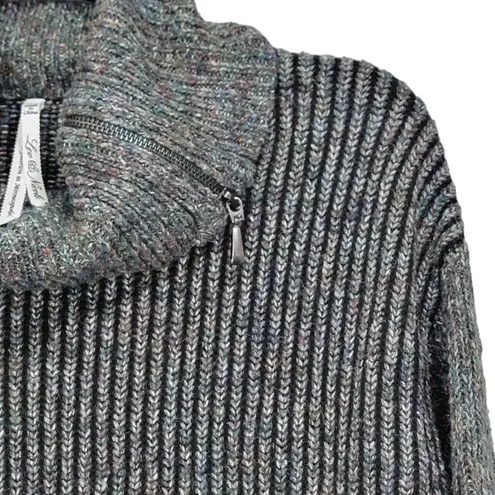 Leo & Nicole Green Knit Cotton Wool and Blend Turtleneck Sweater Size Small