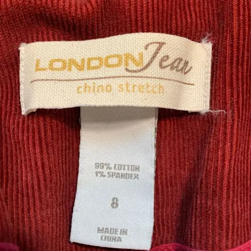 London Jean Rust Corduroy Blazer Jacket Fitted Tailored Stretch Retro Size 8