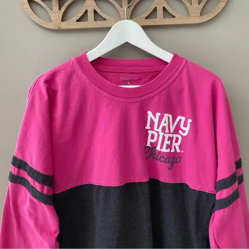 Boxercraft 'Navy Pier Chicago' Jersey Shirt Pink/Gray Sz Small