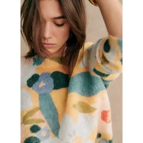 Sézane NWT Sezane Isadora Jumper in Flowers Mohair Wool Blend Sweater M