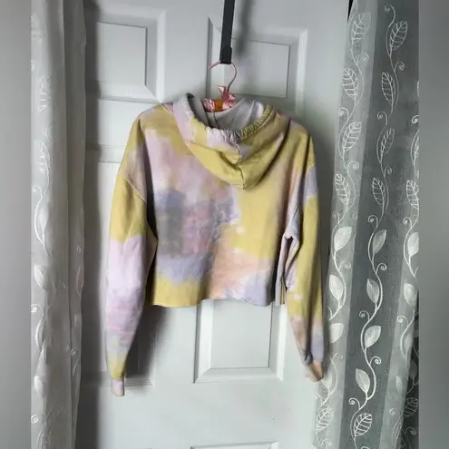 Space Jam Hooded Cropped Graphic Sweatshirt tie dye looney tunes sz XL cotton