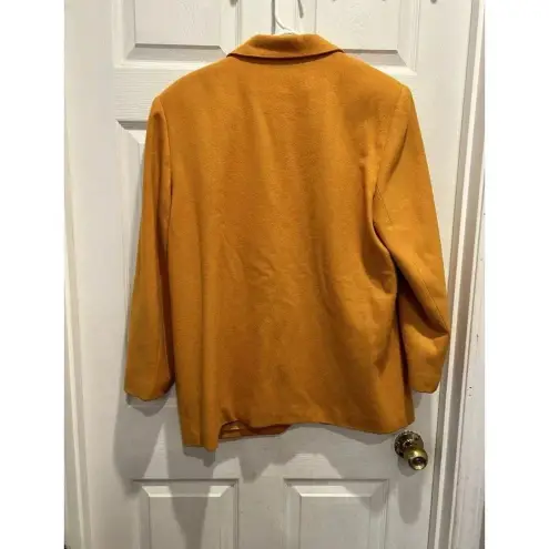 Sag Harbor Fine Wool One Button Yellow Mustard Color Blazer Size 14 Made In USA