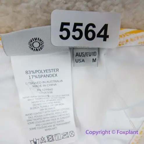 NEW Rhythm Noumea rib tie side bikini bottom in lemon yellow, size M Yellow Size M