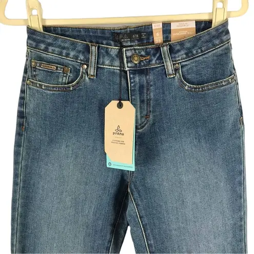 prAna Jean Women 28 Blue Mid Rise Skinny Organic Gorpcore Cottagecore Basic NWT