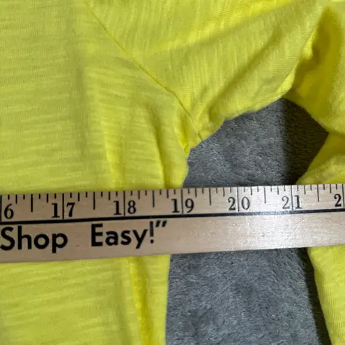 Neon Buddha Tunic Top Women Cowl Neck 3/4 Sleeve Asymmetrical Hem Yellow Size L Size L