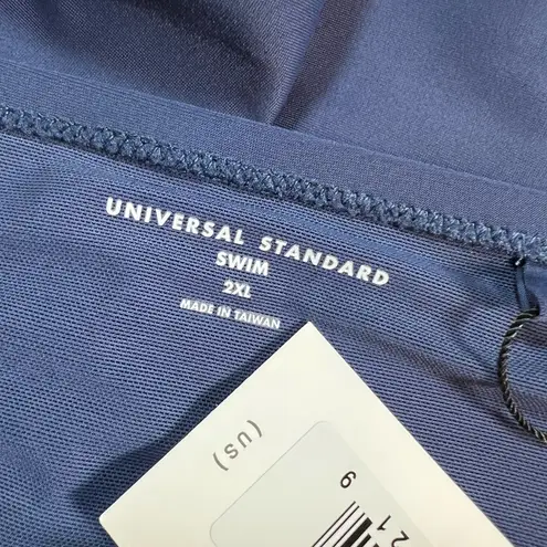 Universal Standard Swim Bikini Bottoms Blue High Rise Ruched 2XL / 30-32W New