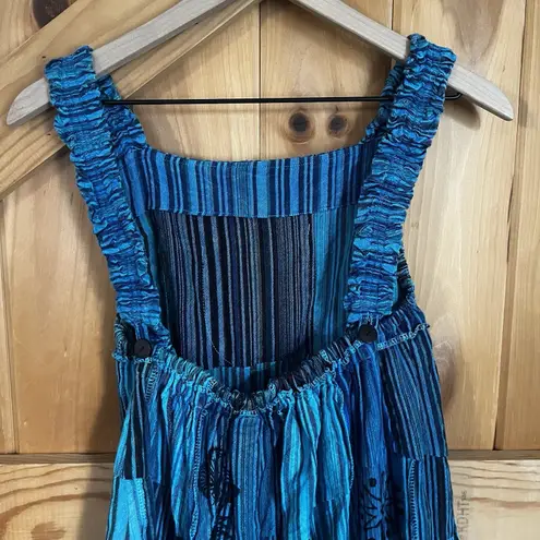 NWT Ananta Romper Woman's L/XL Patchwork Teal Blue Black Pockets Boho Hippie Size undefined
