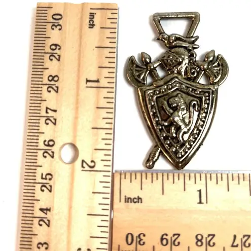 Armor Lion Shield Axe Coat Of Arms Warrior Watch Fob Pendant A519