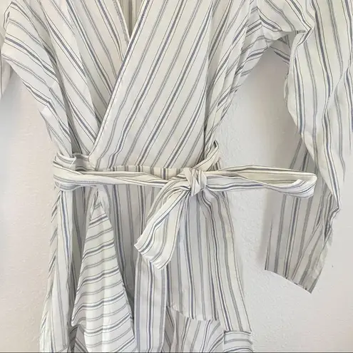 ALC Frank A.L.C. Enzo Dress Stripe Wrap Poplin White Salmon Size 2 NWT