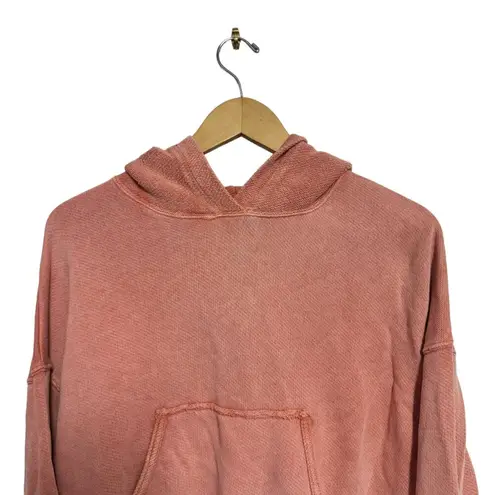 American Eagle  Women's Hooded Sweatshirt Pink Terrycloth Size Extra Small