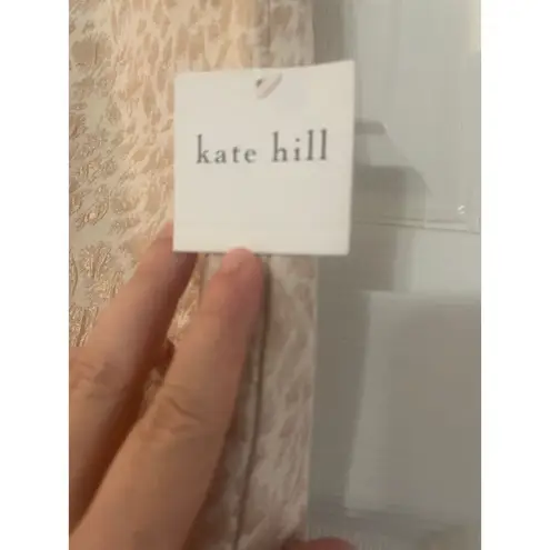 Kate Hill New With Tags Pencil Skirt Cream & Gold Metallic Print size 14.