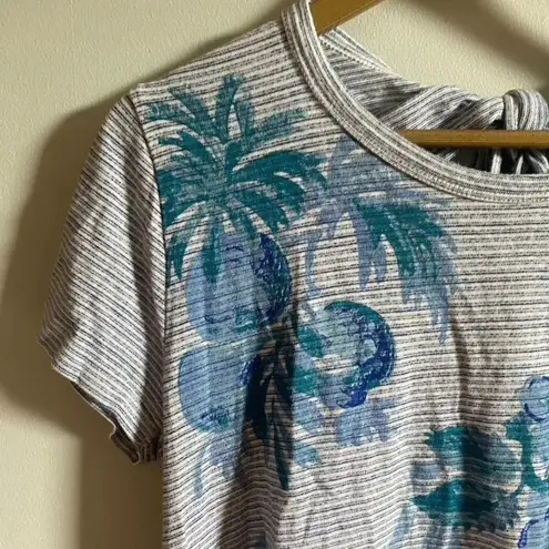 Lucky Brand  Blue Floral Tie Back T shirt