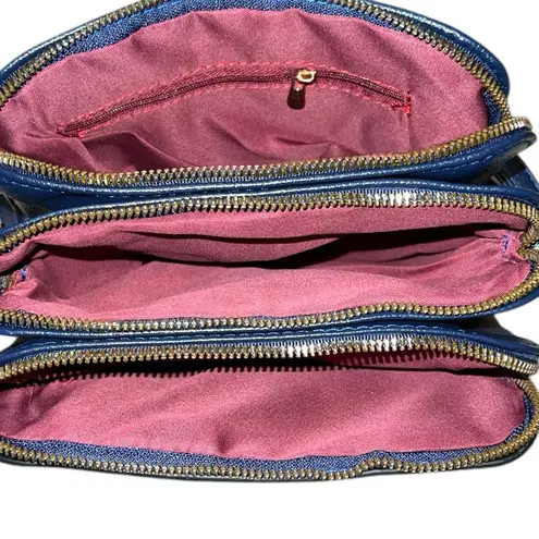 Dark blue Crossbody Bag with Long Strap Black