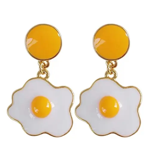 18K Gold Egg Alloy Plating Women's Drop Earrings