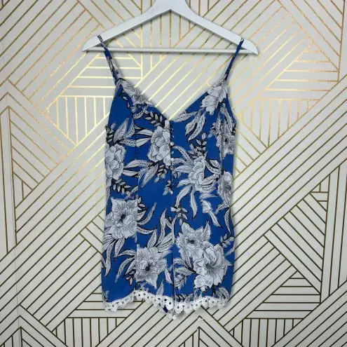 Lovers + Friends ‎ Sapphire Romper Riviera Floral Print Blue Size XS
