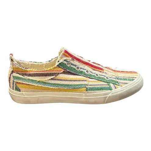 Corkys Babalu Slip On Sneakers Colorful Striped Casual Shoes Women Size 9 Tan