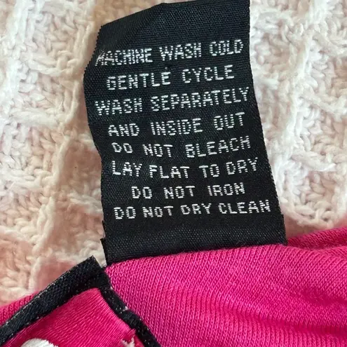 Say What? Vintage Y2K pink black shoulder tiered high school musical ruffle toile dress L