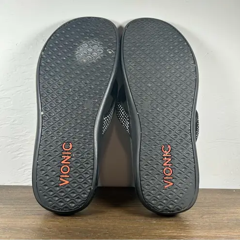 Vionic Women's Black Sparkle Tide Thong Sandals size 8.5
