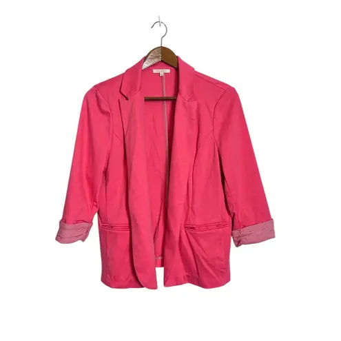 Skies Are Blue Coral Pink Asa Knit Blazer Jacket