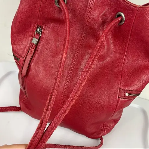 The Sak Red Leather Boho Backpack