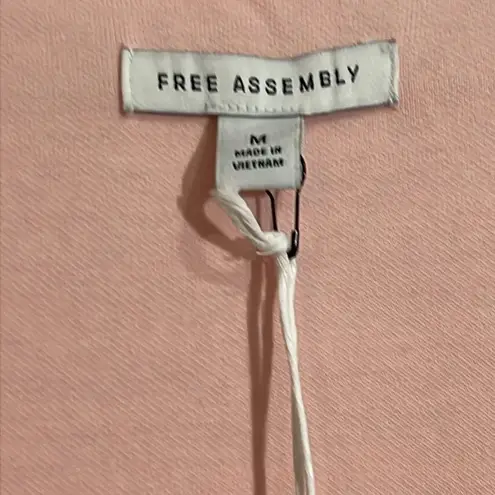 NWT Free Assembly Women's Pleated U Neck Mini Dress size Medium. Pink