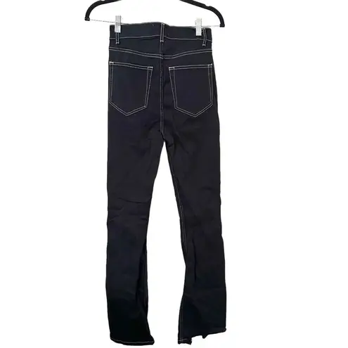 Reformation  Toby Zip Front High Rise Bootcut Denim Black Sz 26