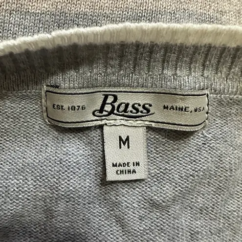 Bass Tight Knit Crew Neck Gray Sweater With Colorblock Fox Image Medium