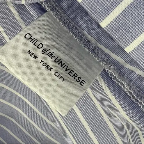 Child of the Universe Off the Shoulder Ruffle Sleeve Blue and White Stripe Top M Size M