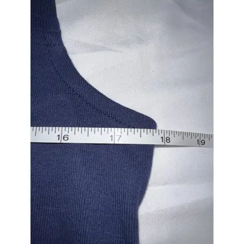 Rafaella Blue Sleeveless Knit Top Stud Detail Casual Solid Pullover Women L