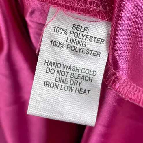 Lulus Carolita Magenta Floral Print Long Sleeve Maxi Dress Size Medium Side Slit Pink