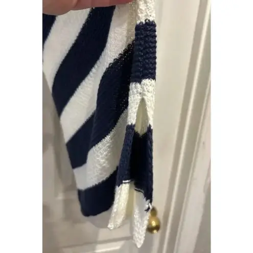 Staccato Womens Large Knit Vest Top Sleeveless Blue White Stripe‎ Nautical