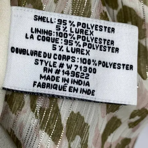 Walter Baker Deena Dress Surplice Faux Wrap Cream Tan Leopard Print NEW Womens L