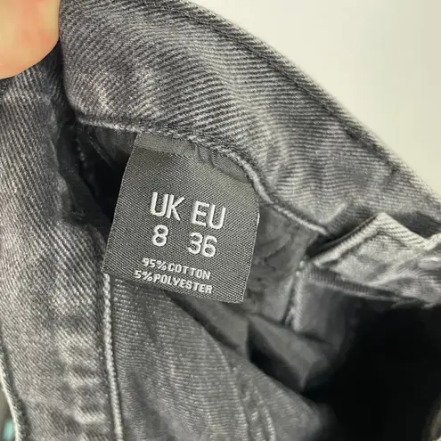 Momokrom Black High Waisted Distressed Jeans Size UK 8