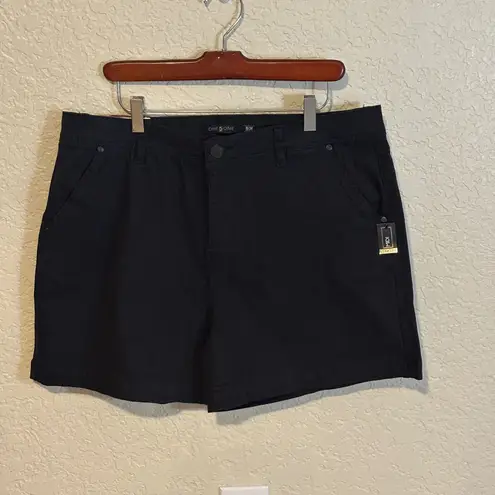 One 5 One One 5 One Black Goddess Fit Cotton Blend Shorts Size 16 NWT Smart Stretch Denim