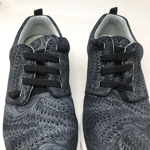 Align Velocity Black Swirl Leather Nurse Healthcare nonslip sneakers shoes 9.5 W